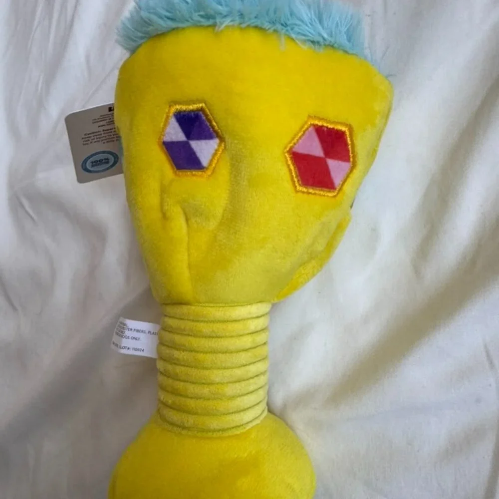 NWT Bark Box THE HOWLEY GRAIL Plush Dog Toy, Yellow + Blue, M-L (20+ lbs)